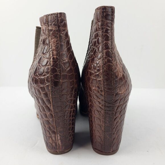 KORK-EASE Shirome croc embossed leather Chelsea Boot Dark Brown 7.5M - Picture 5 of 13